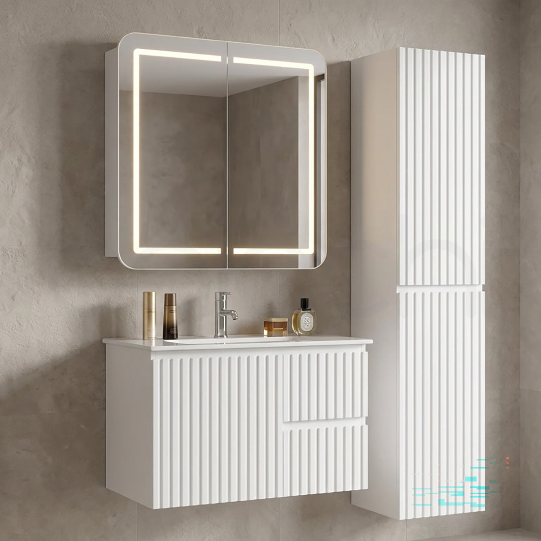 Baiachi 750x750 Round Edge LED Mirror Cabinet