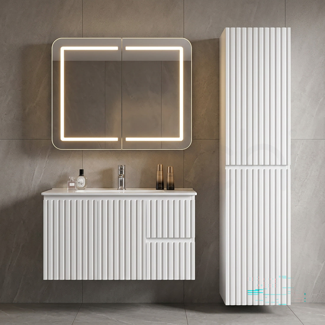 Baiachi 900x750 Round Edge LED Mirror Cabinet