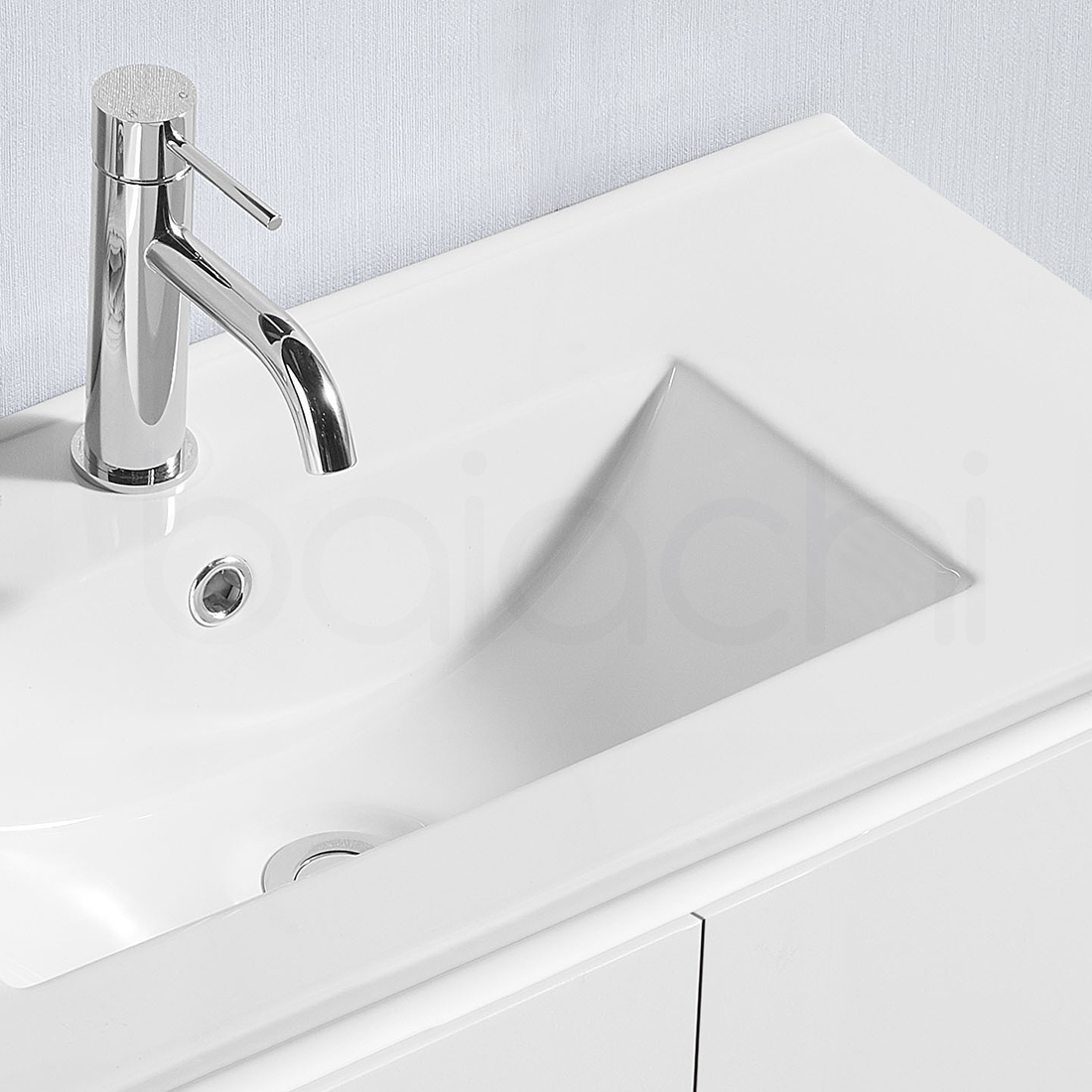 Lucena 750mm Slim Left Drawer PVC Water Proof Bathroom Vanity Ceramic Basin