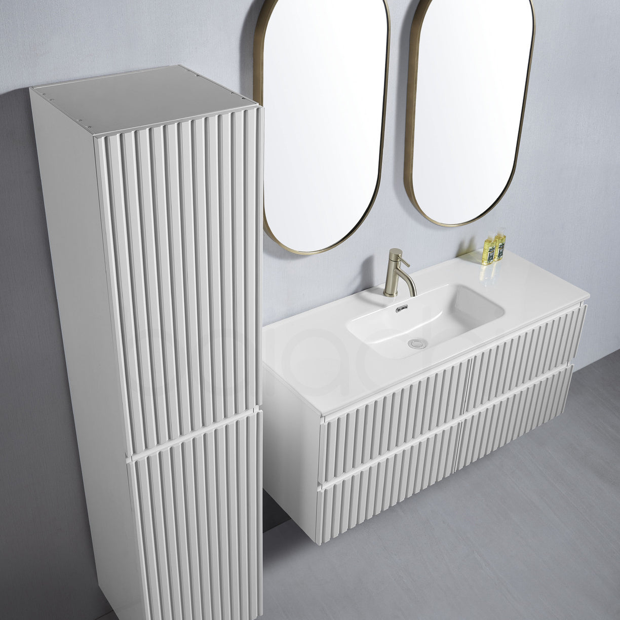 Oslo 1200mm PVC Wall Hung Bathroom Vanity White Stone