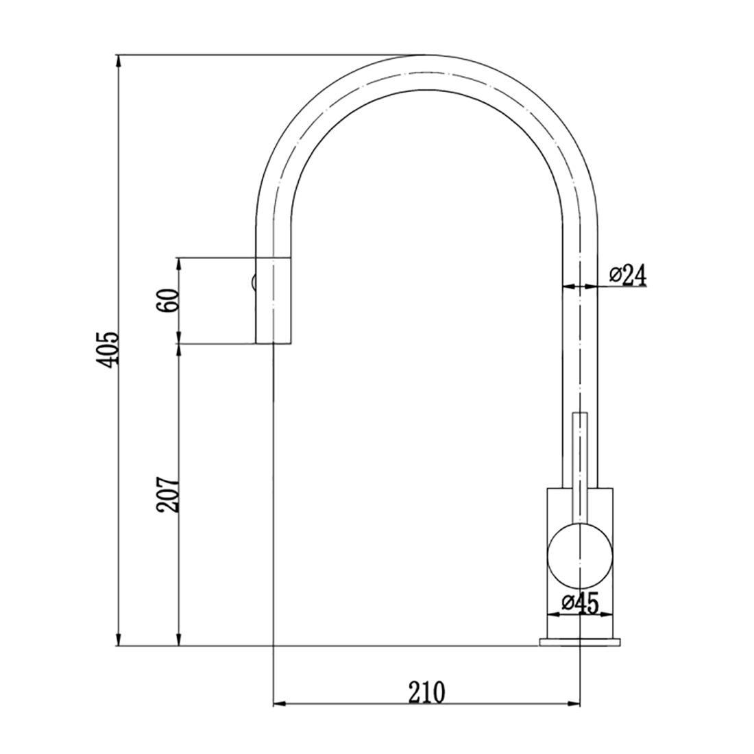 Otus Pull-Out Kitchen And Laundry Sink Mixer Gun Metal