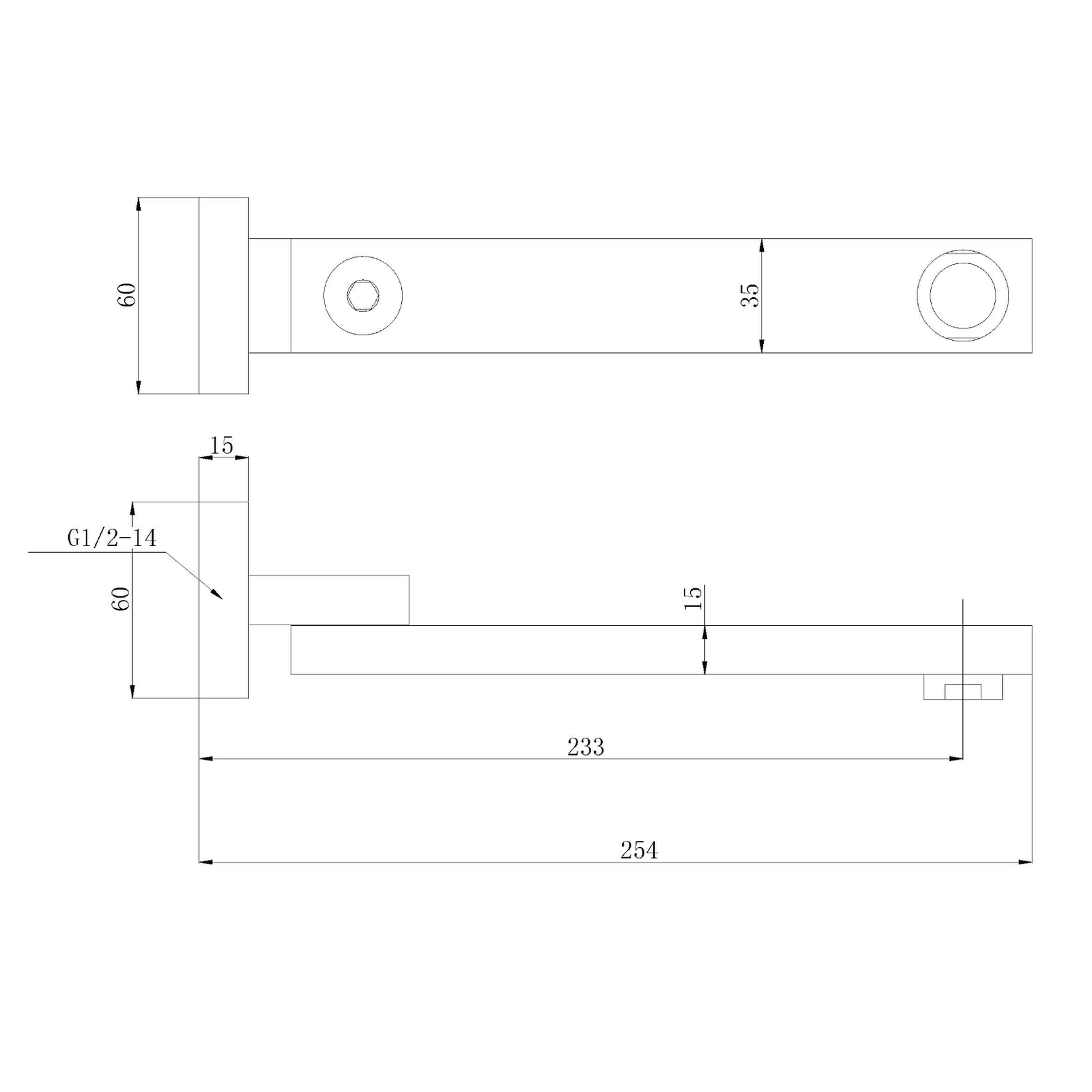 Rosa Square Swivel Bath Spout Brushed Nickel