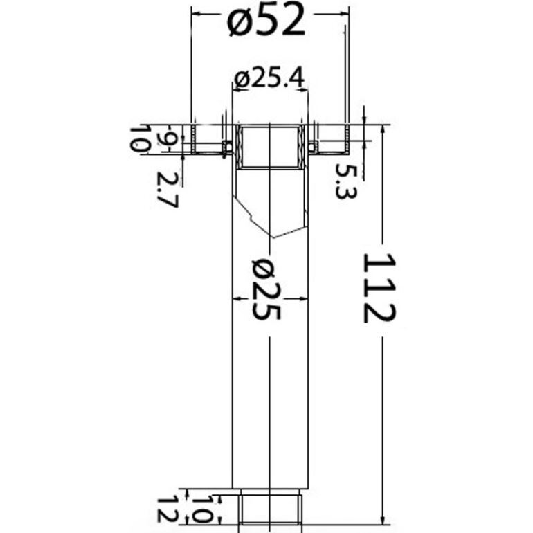Ikon Celing Round Vertical Shower Arm 100mm Chrome