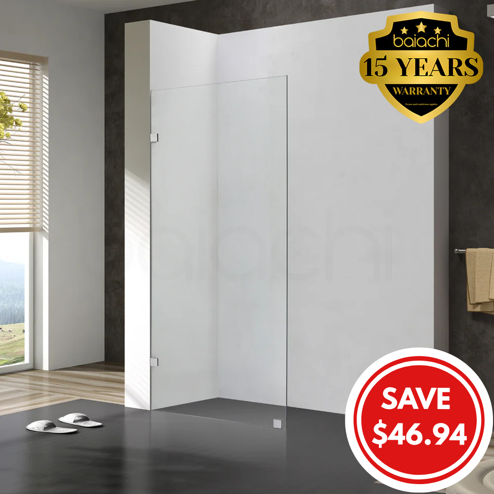 900mm Fixed Panel Shower Screen Chrome