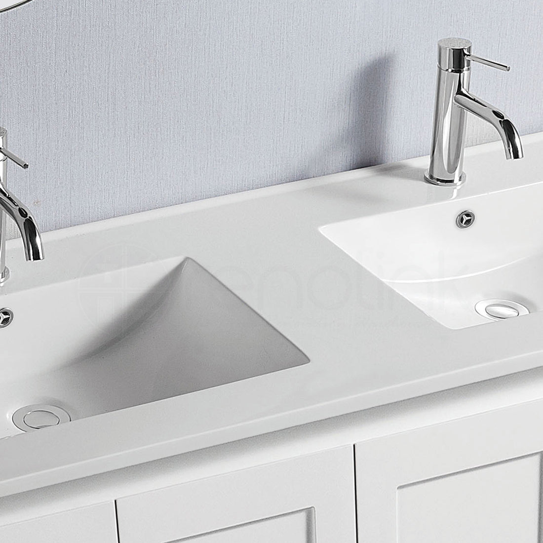 Shaker 1200mm PVC Bathroom Vanity Double Ceramic Basin