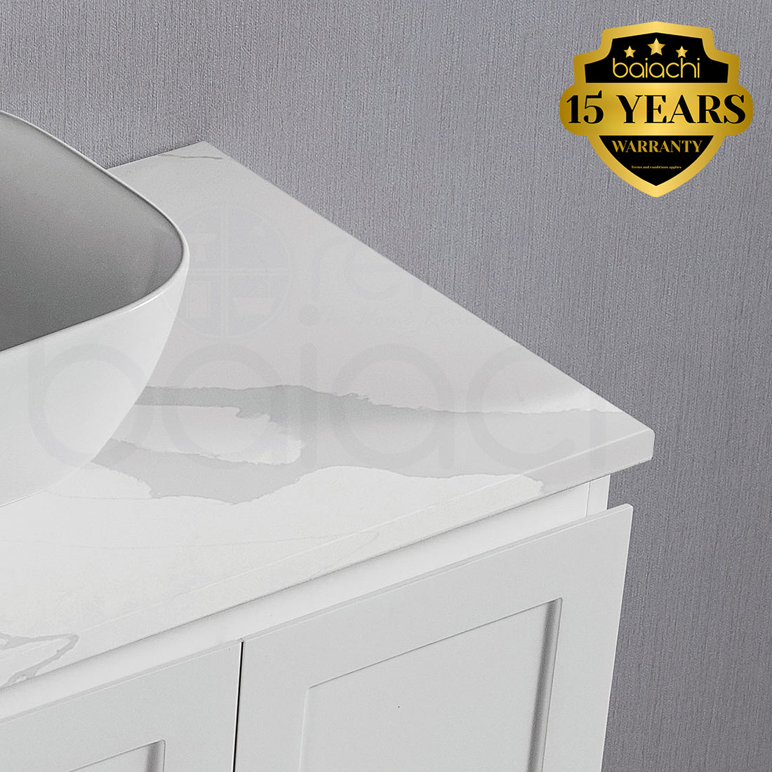 Shaker Plywood 750mm Left Drawer Wall Hung Bathroom Vanity Calacatta Stone