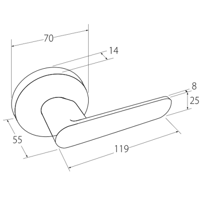 Zanda Sceptre Door Handle Lever Combination Set Graphite Nickel