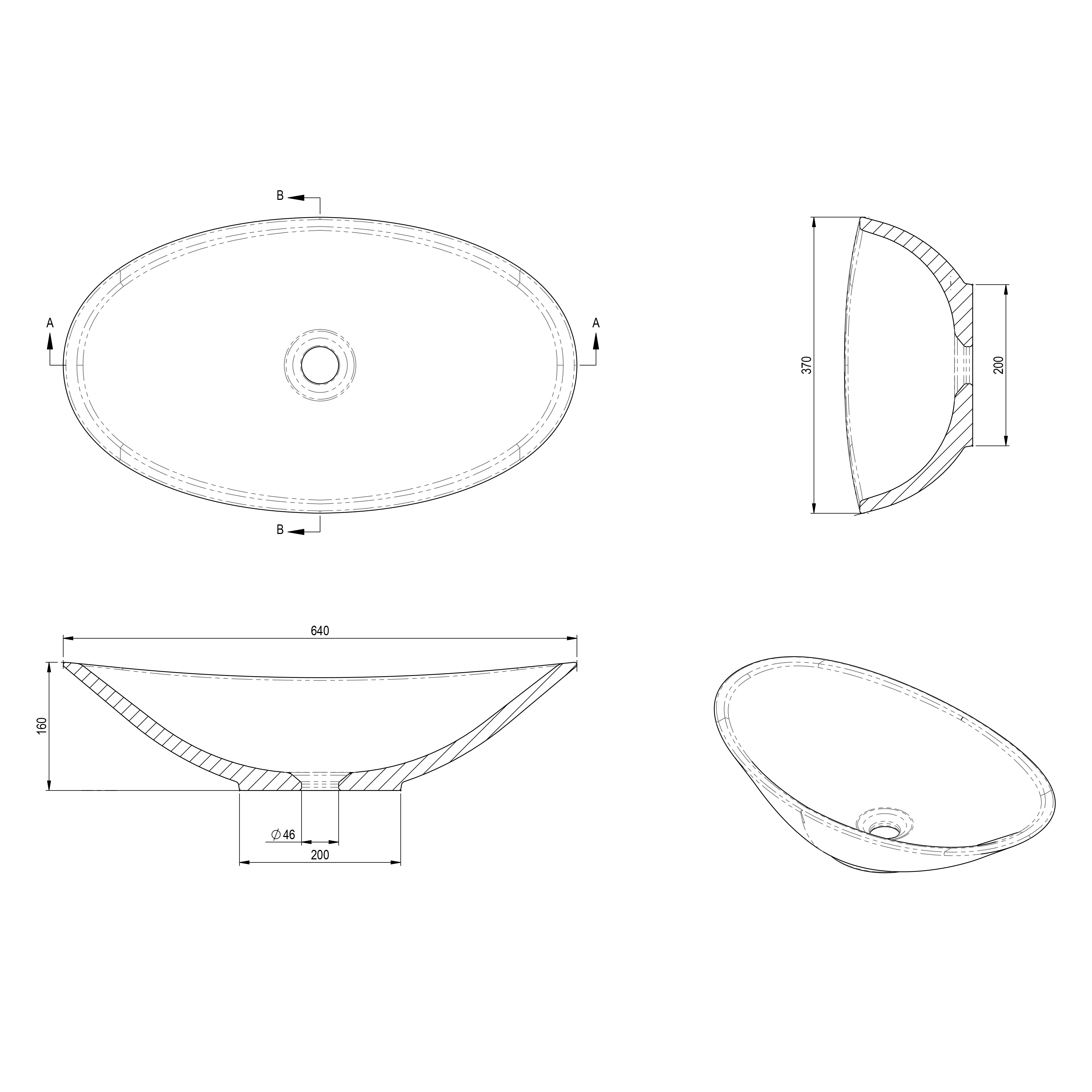 Spring Hill Designs Serica Teardrop Above Counter Concrete Basin Charcoal