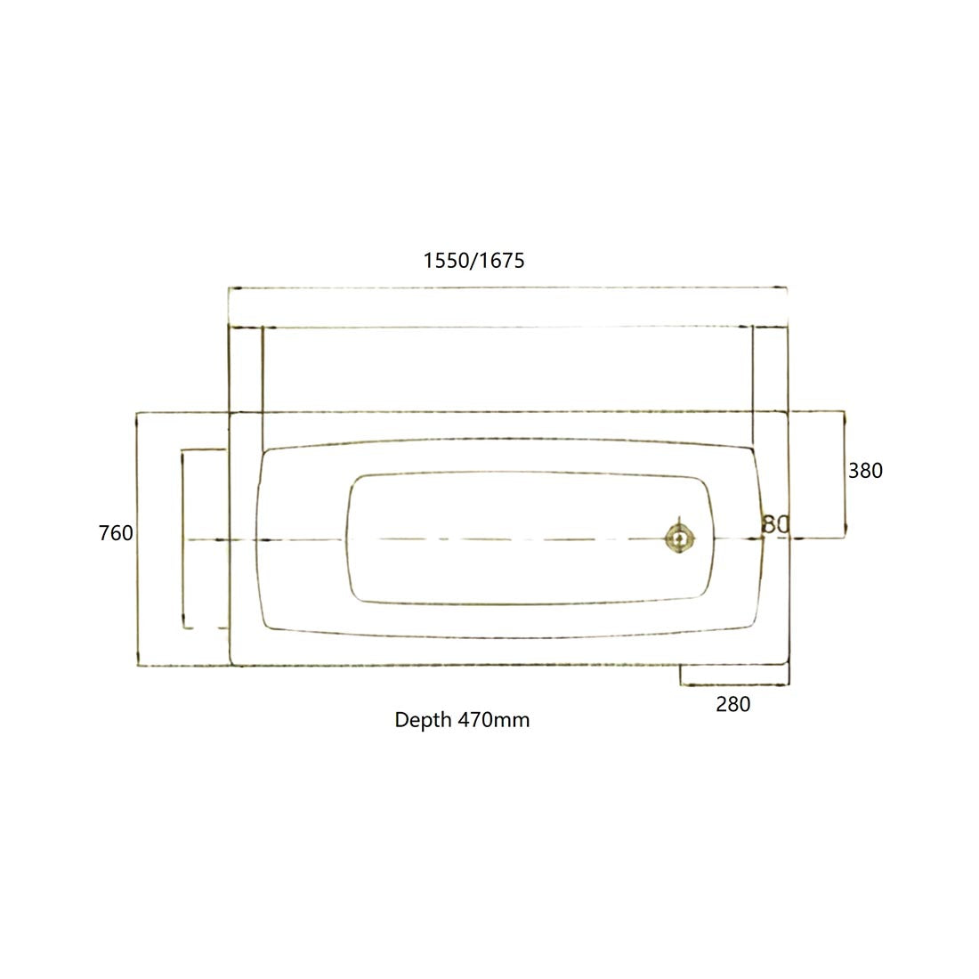 Tano 1800mm 14 Jets Drop-in Spa Bath Electronic Touch Pad
