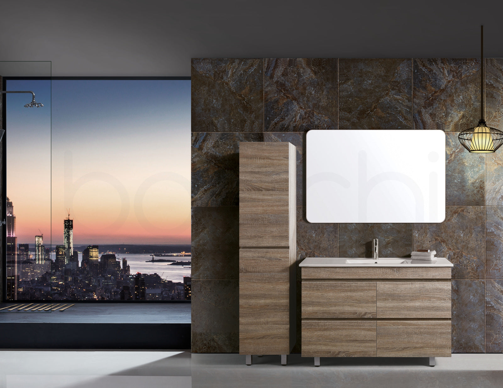 Vellena 1200mm PVC Water Proof Prime Oak Bathroom Vanity Cabinet