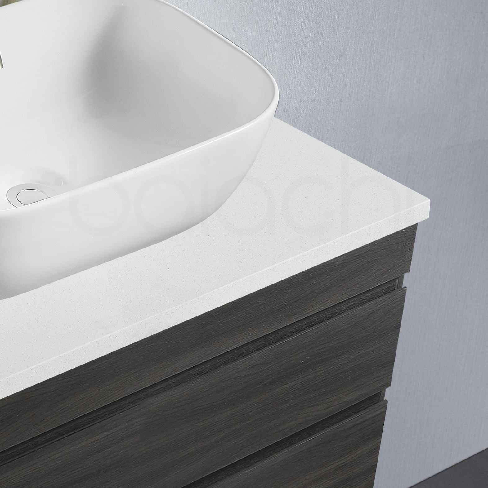 Vellena 1200mm Plywood Empire Oak Wall Hung Bathroom Vanity White Stone