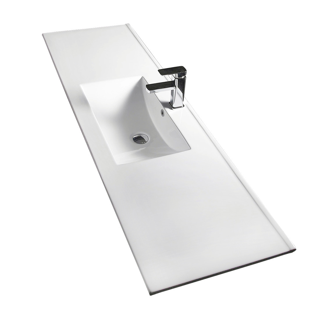 Vellena 1200mm PVC Water Proof Matte White Wall Hung Bathroom Vanity Ceramic Basin