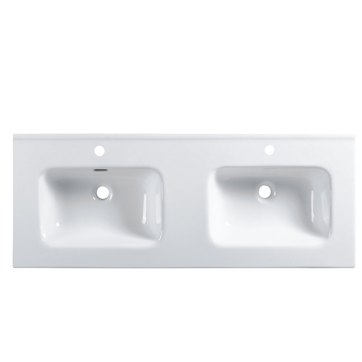 Vellena 1200mm Plywood Prime Oak Wall Hung Bathroom Vanity Double Ceramic Basin