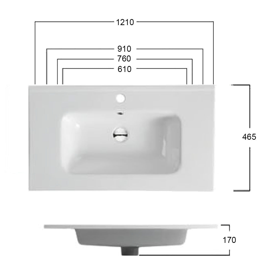 Vellena 1200mm PVC Water Proof Wall Hung Bathroom Vanity Ceramic Basin