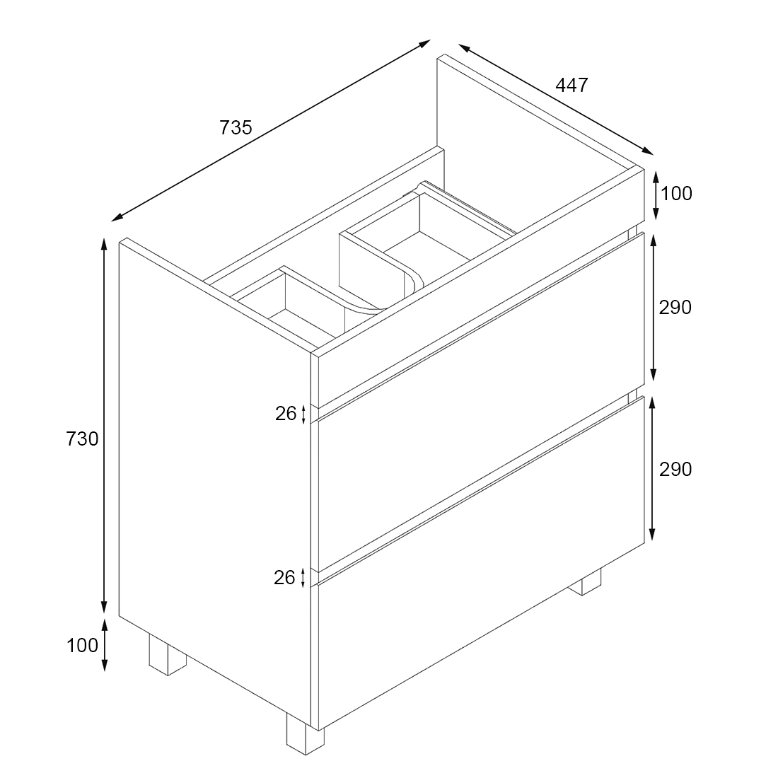 Vellena 750mm PVC Water Proof Bathroom Vanity Ceramic Basin