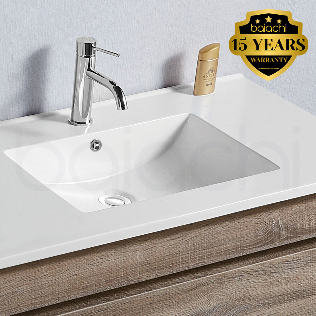 Vellena Plywood 750mm Prime Oak Bathroom Vanity Ceramic Basin