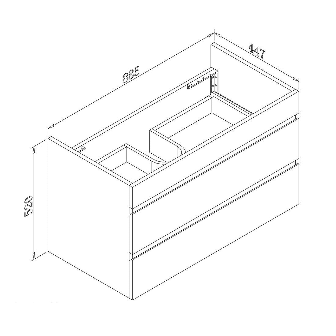 Vellena 900mm PVC Water Proof Wall Hung Bathroom Vanity Cabinet