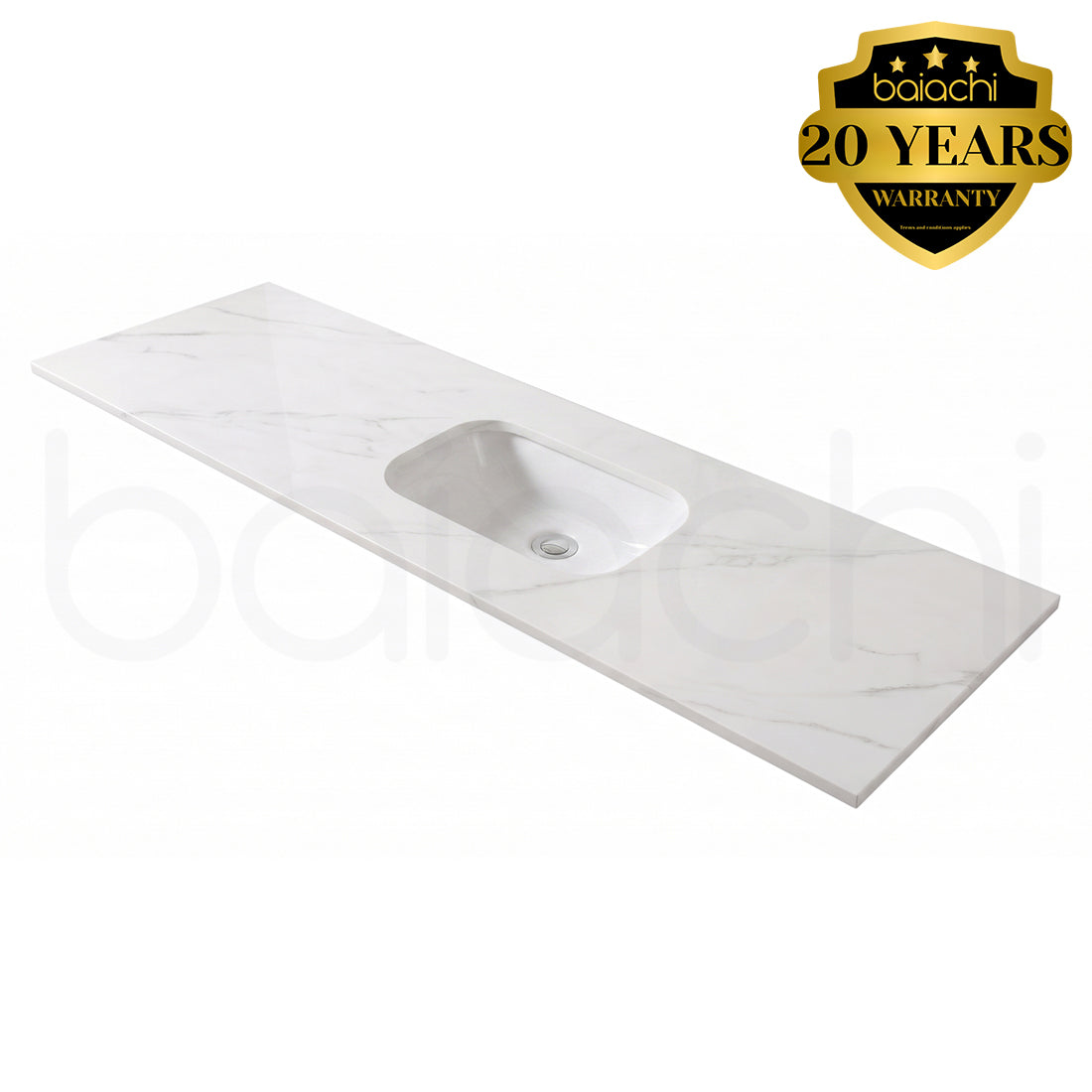 Baiachi 1200mm Calacatta Quartz with Undercounter Stone Ceramic Basin