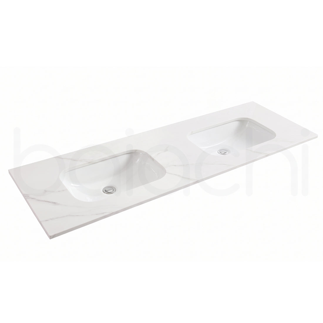 Baiachi 1500mm Calacatta Quartz with Undercounter Stone Double Ceramic Basin