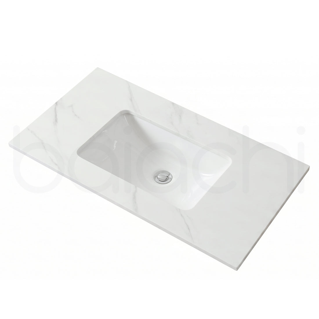 Baiachi 600mm Calacatta Quartz with Undercounter Stone Ceramic Basin