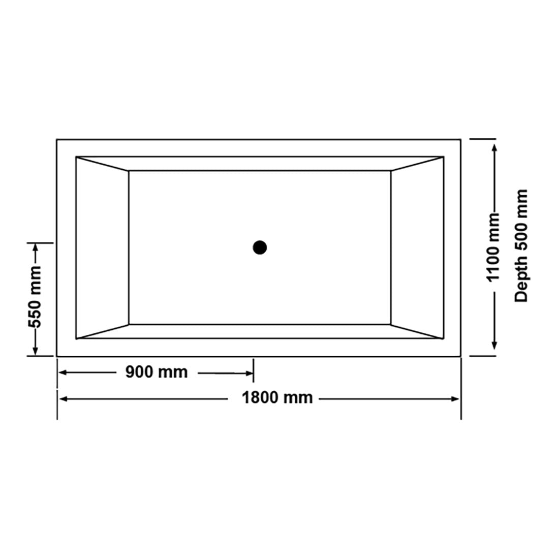 Quadrato 1800mm Drop-In Bath Tub
